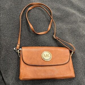 Michael Kors Brown Leather Crossbody Bag
